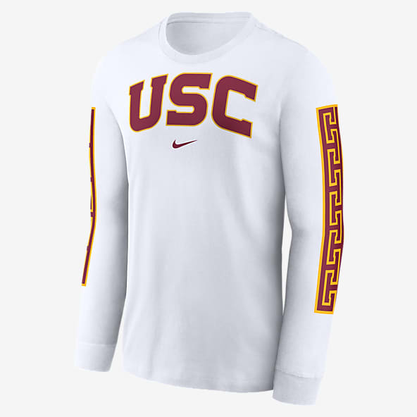 25 50 White USC Trojans Long Sleeve Shirts. Nike